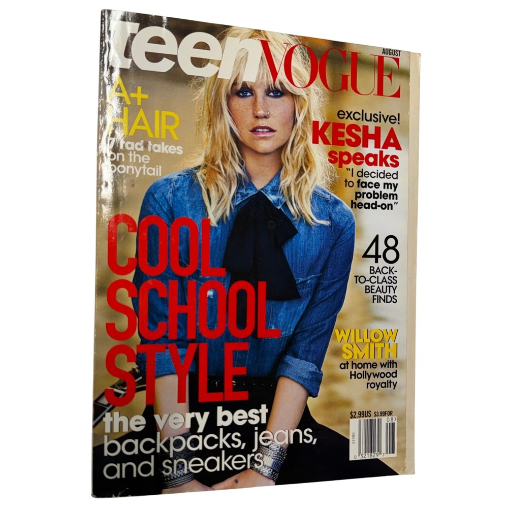 Teen Vogue August 2011 Kesha Cover Willow Smith Back to School Fashion Magazine